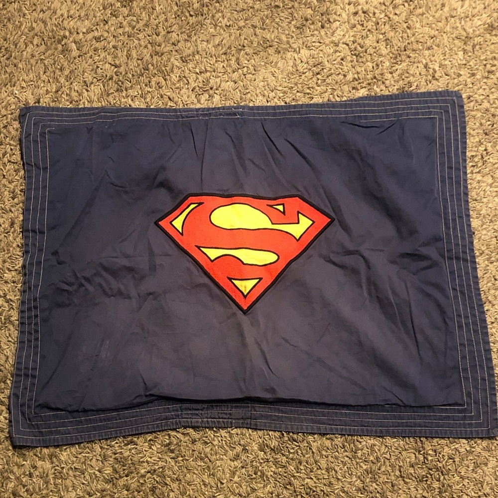 Pottery Barn Kids Superman Emblem Navy Pillow Sham